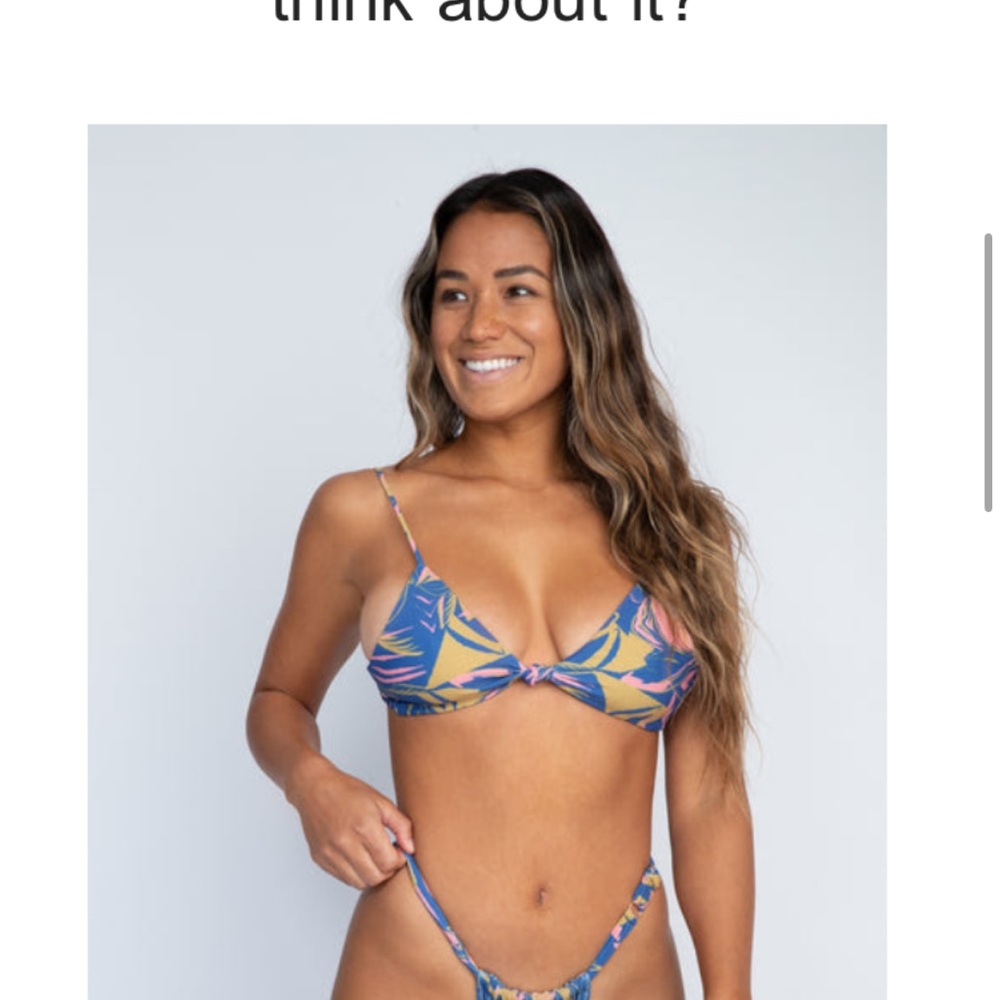 Skatie Tropical Print Bikini. Size large Top, Size medium bottoms